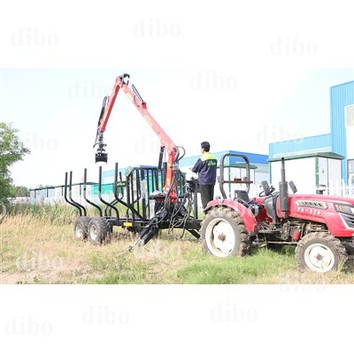 6m houten kraan met trailer